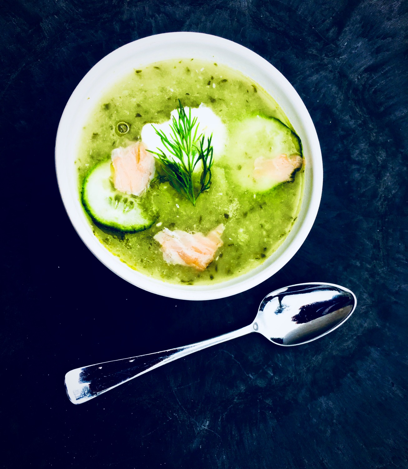 Komkommersoep, lekker warm!